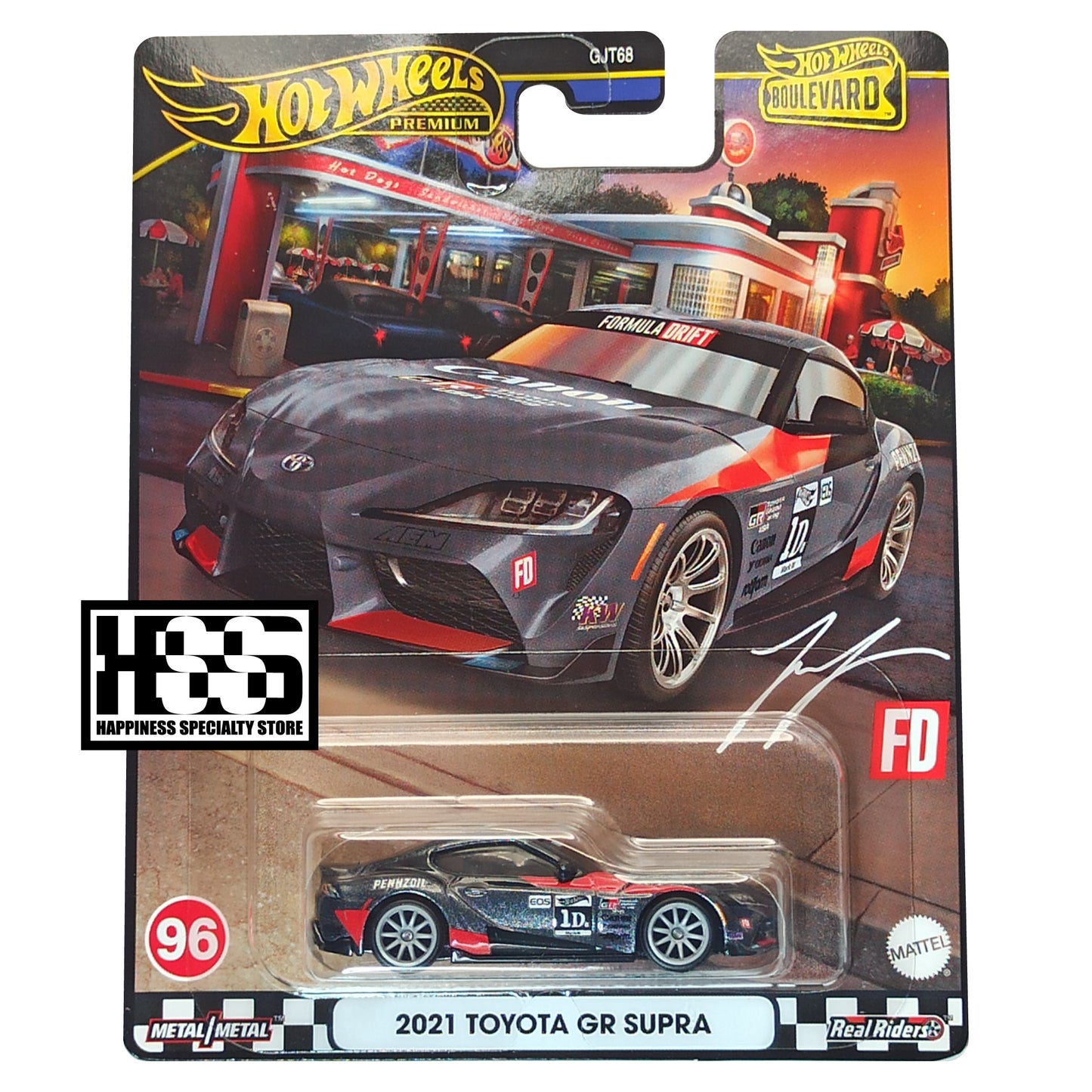 Hot Wheels Toyota 2021 GR Supra Metalflake Dark Gray 2024 Premium Boulevard 96