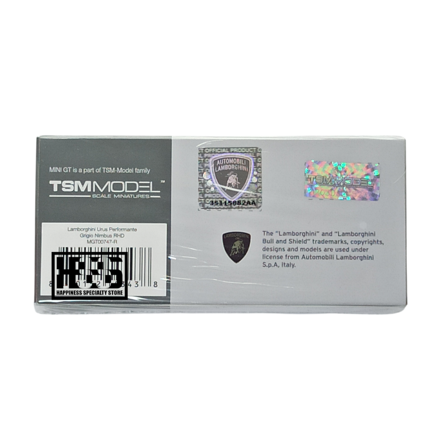 Mini GT 747 Lamborghini Urus Performante Grigio Nimbus 1/64 Die Cast