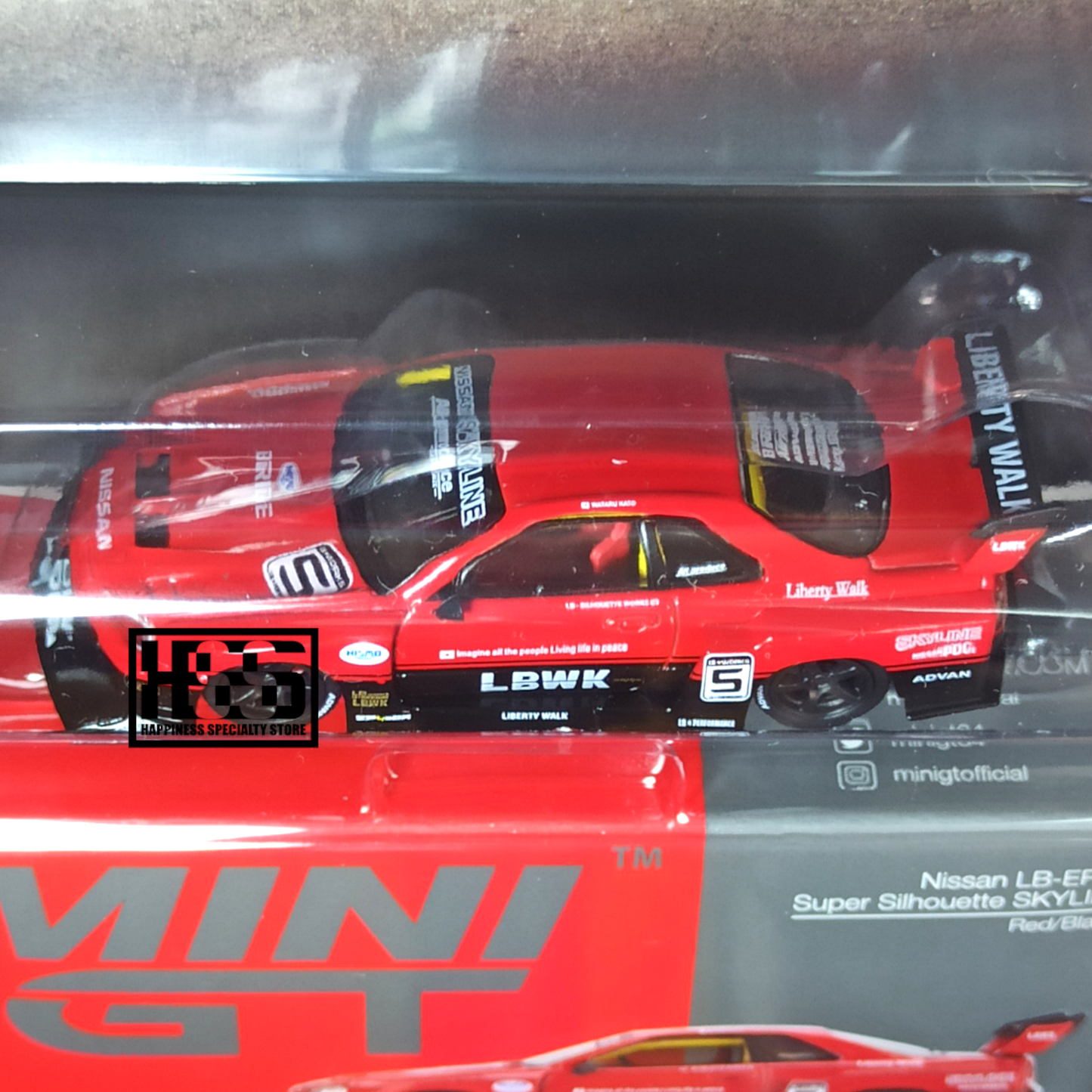 Mini GT 843 Nissan LB-ER34 Super Silhouette Skyline Red Black 1/64 Die Cast