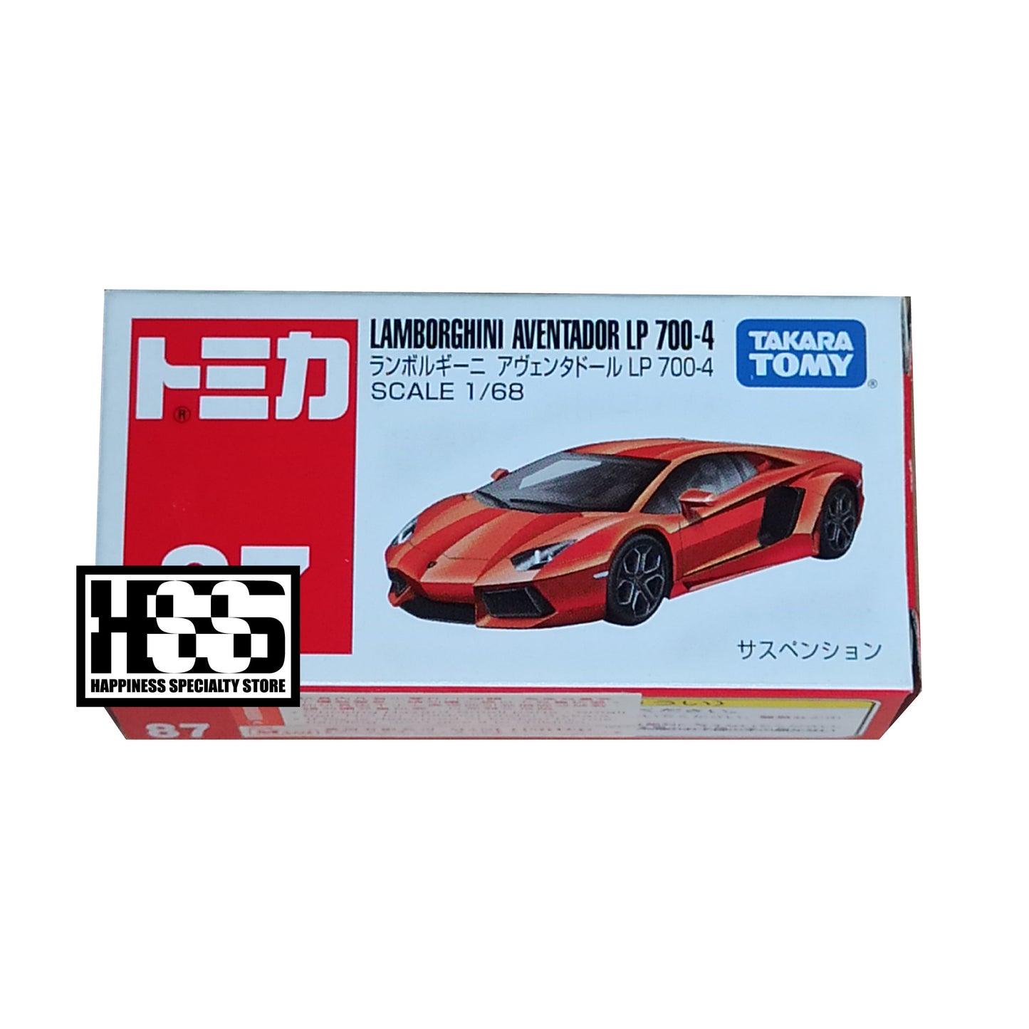 87 Tomica Lamborghini Aventador LP 700-4 Orange 2012 Takara Tomy 1/64 Diecast
