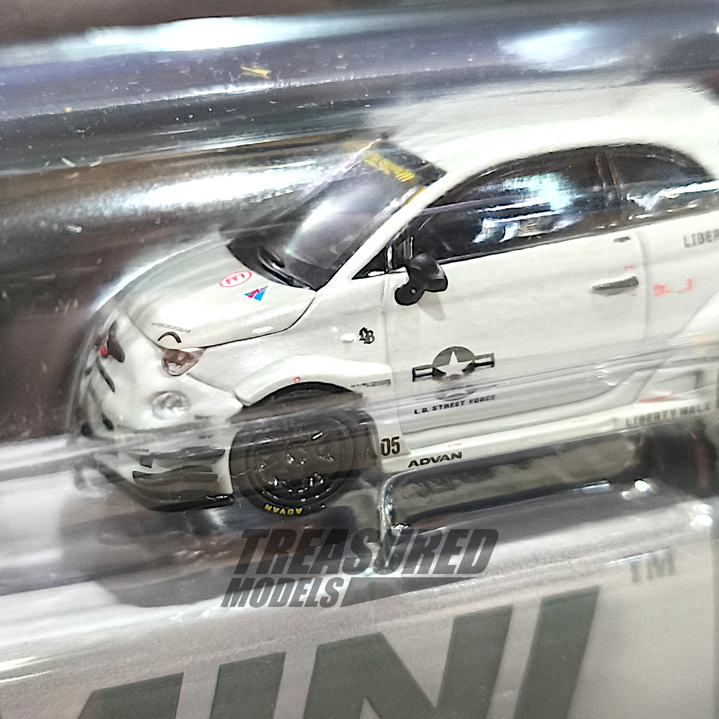 Mini GT Abarth 595 LB-Works x Abas Works Fighter Blister Packaging MGT01064 1/64 Diecast