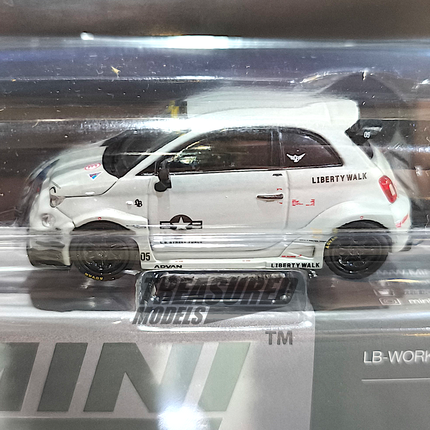 Mini GT Abarth 595 LB-Works x Abas Works Fighter Blister Packaging MGT01064 1/64 Diecast