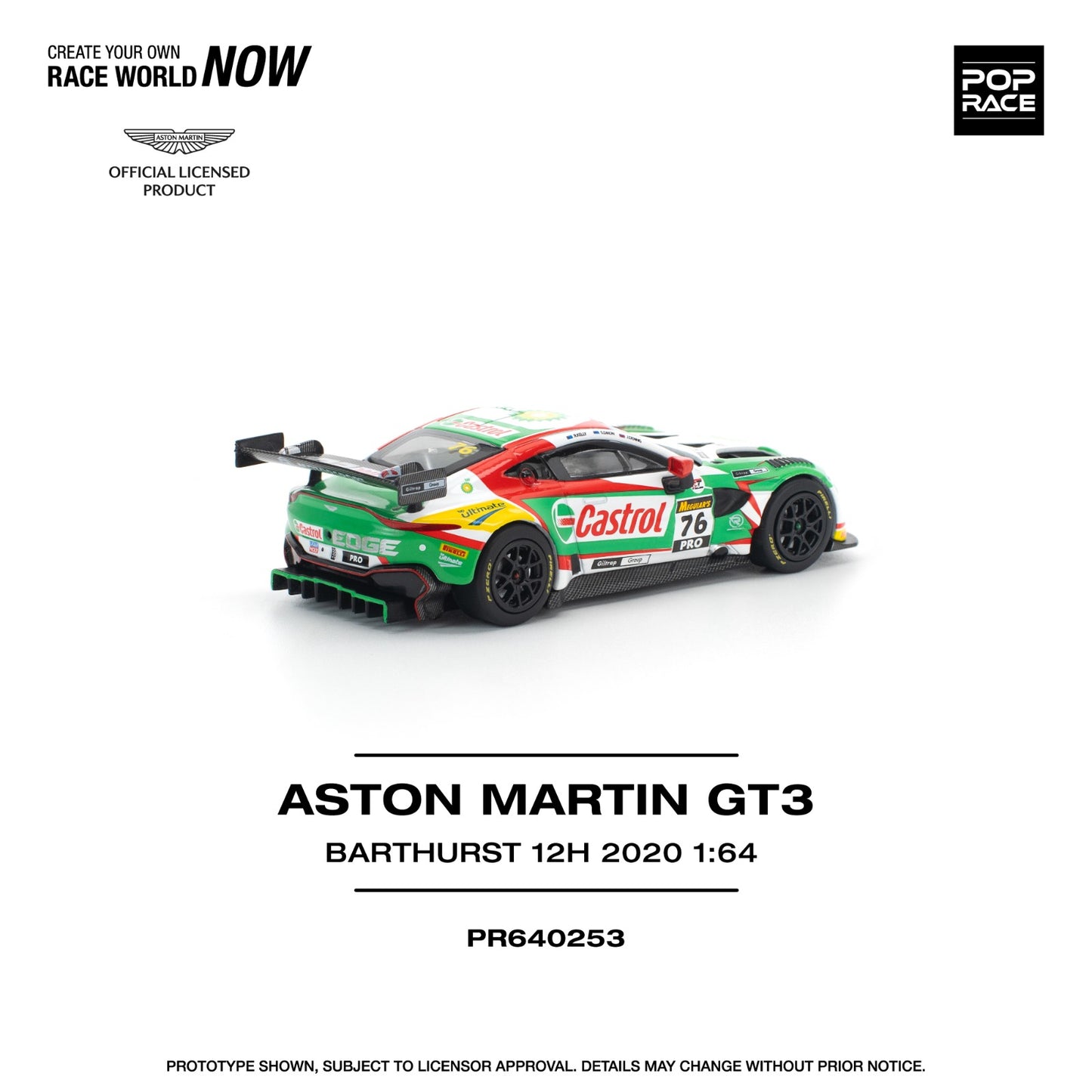 *Pre-Order* Pop Race Aston Martin Vantage GT3 Bathurst 12H 2020 PR640253 1/64 Die Cast