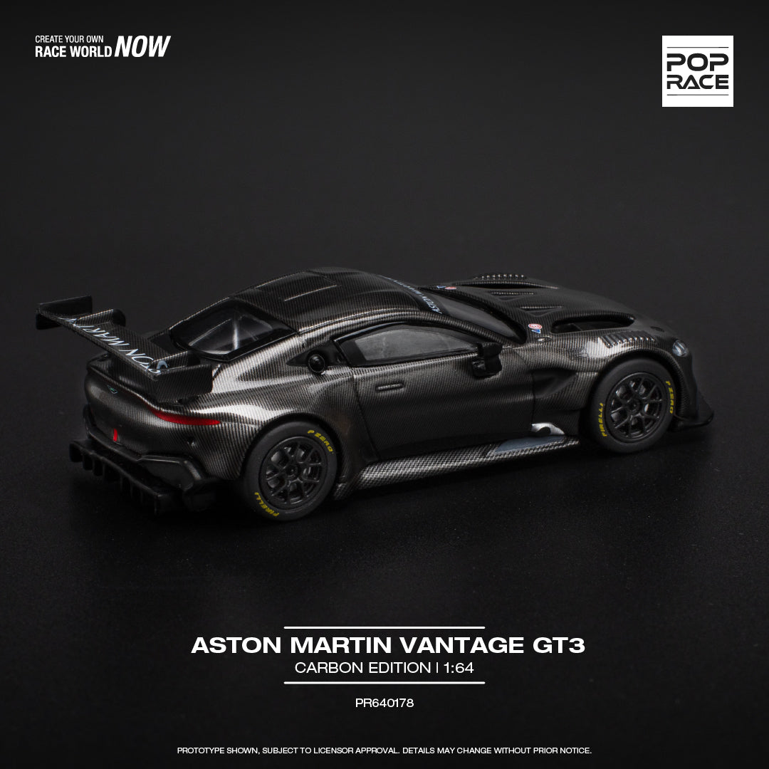 Pop Race Aston Martin Vantage GT3 Carbon Edition PR640178 1/64 Die Cast