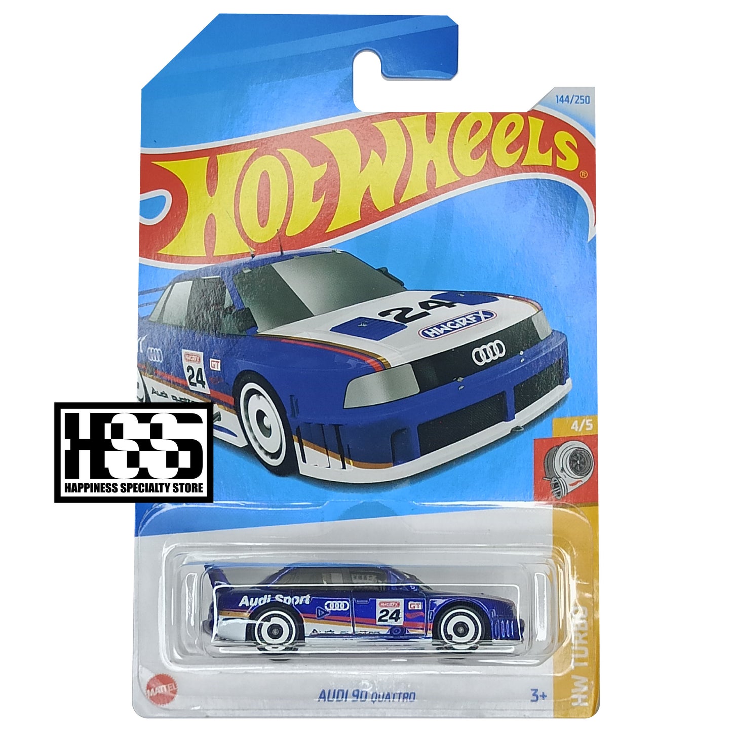 Audi 90 Quattro 2024 Dark Blue HW Turbo Hot Wheels 1/64 Diecast