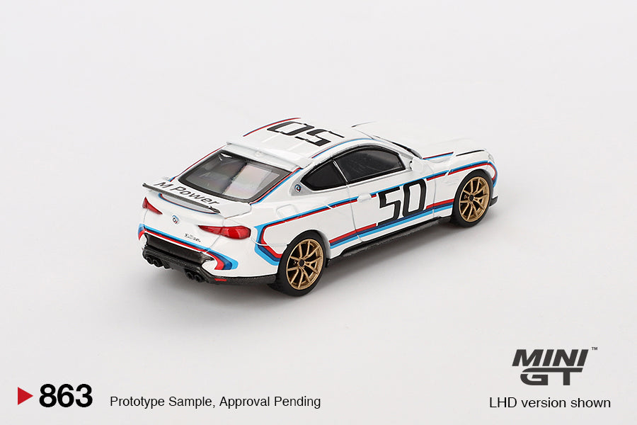 Mini GT BMW 3.0 CSL White MGT00863 1/64 Die Cast