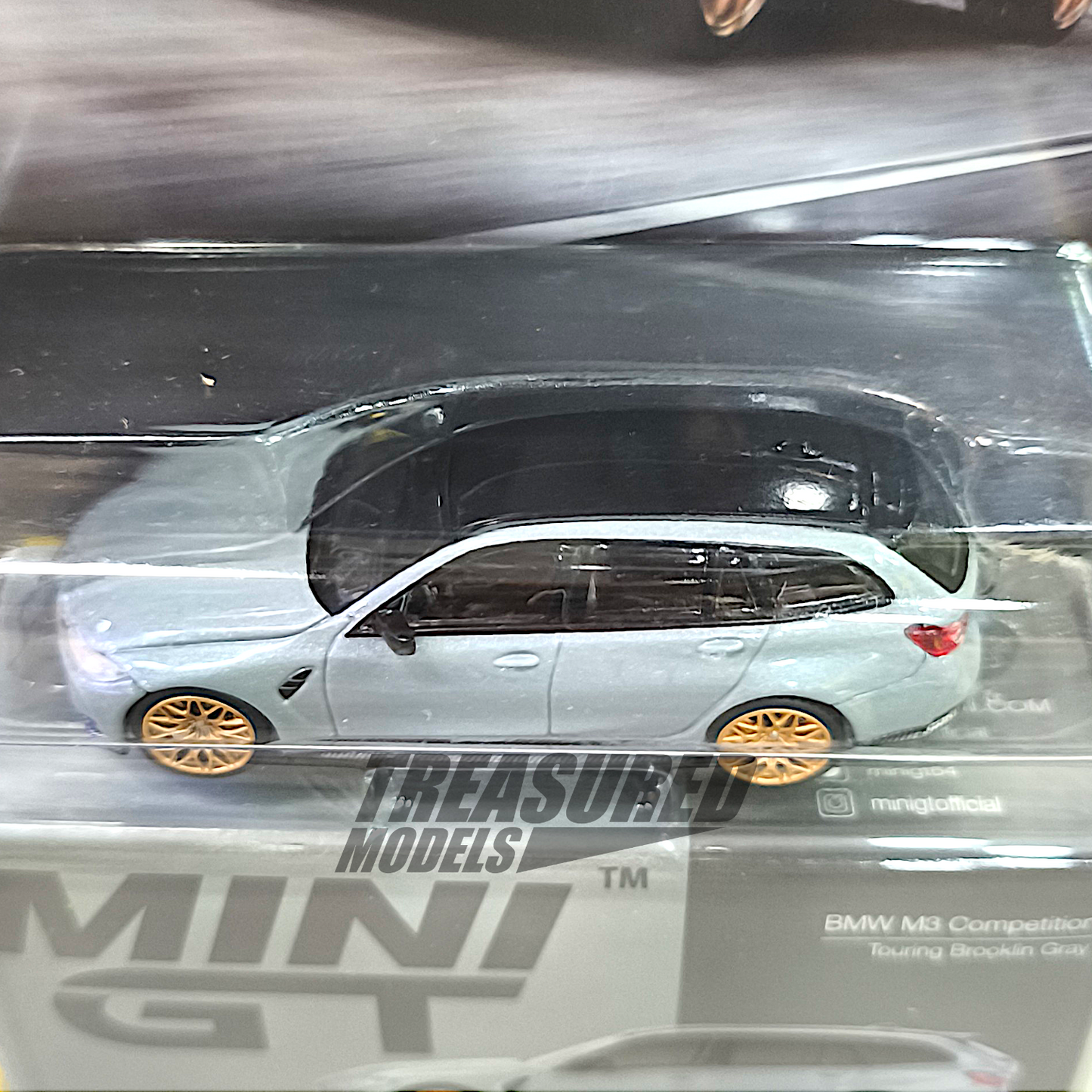 Mini GT BMW M3 Competition Touring Brooklyn Grey Blister Packaging MGT00864 1/64 Diecast