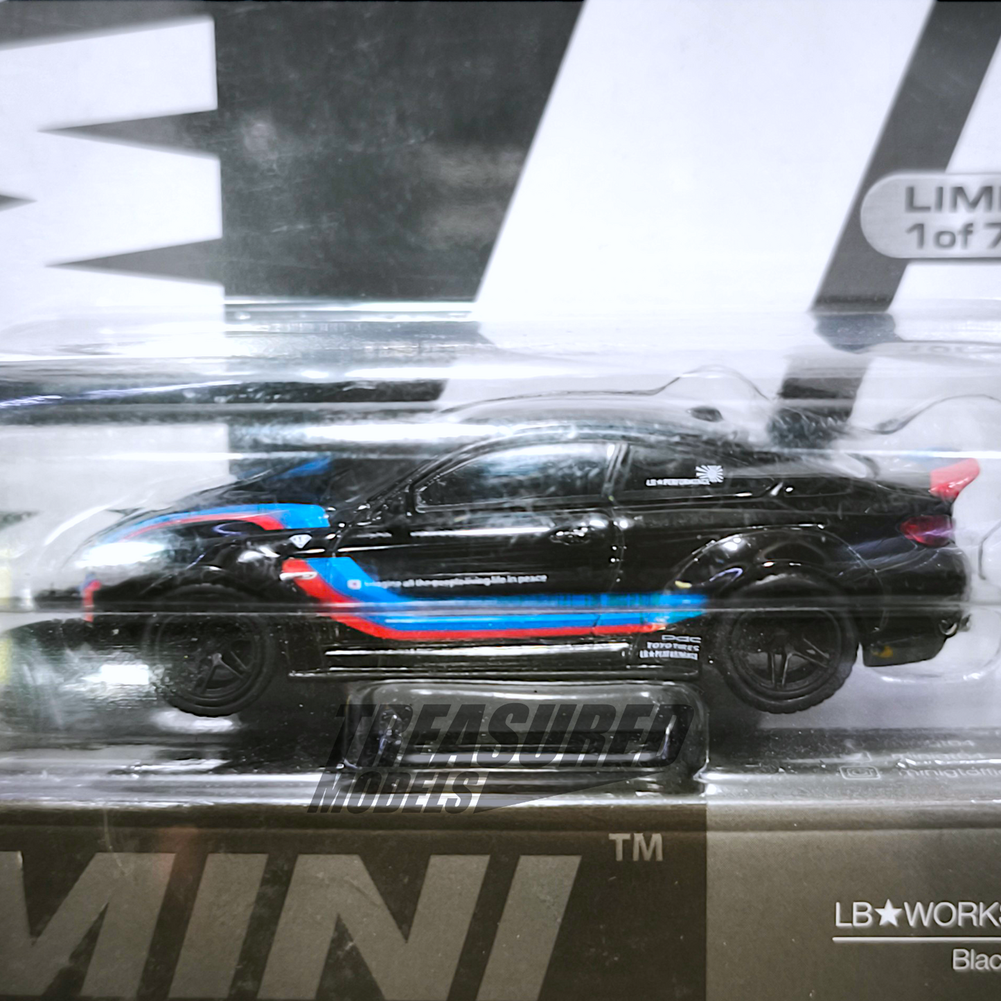 Mini GT BMW M4 LB Works Black W M Stripe LBWK Store Limited Edition MGT00306 1/64 Die Cast