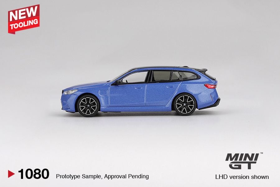 Mini GT BMW M5 Touring (G99) Marina Bay Blue Metallic Blister Packaging MGT01080BL 1/64 Die Cast
