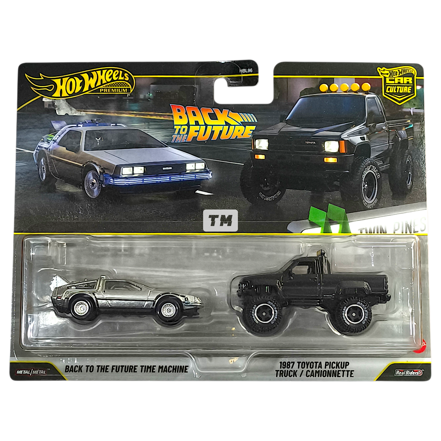 Hot Wheels Back to the Future Time Machine 1987 Toyota Pickup Truck Car Culture 2 Packs Back to the Future 1/64 Diecast