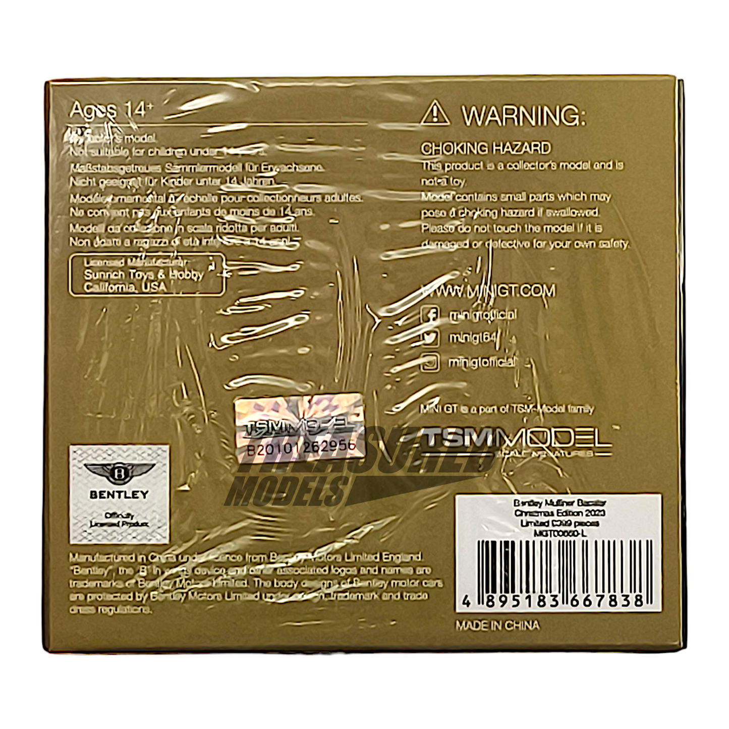 Mini GT Bentley Mulliner Bacalar 2023 Christmas Edition Limited 9999 pieces MGT00660 1/64 Diecast