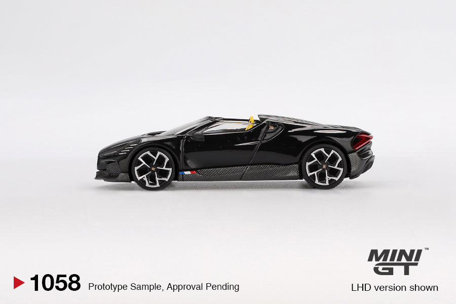 Mini GT Bugatti W16 Mistral Black Blister Packaging MGT01058 1/64 Die Cast