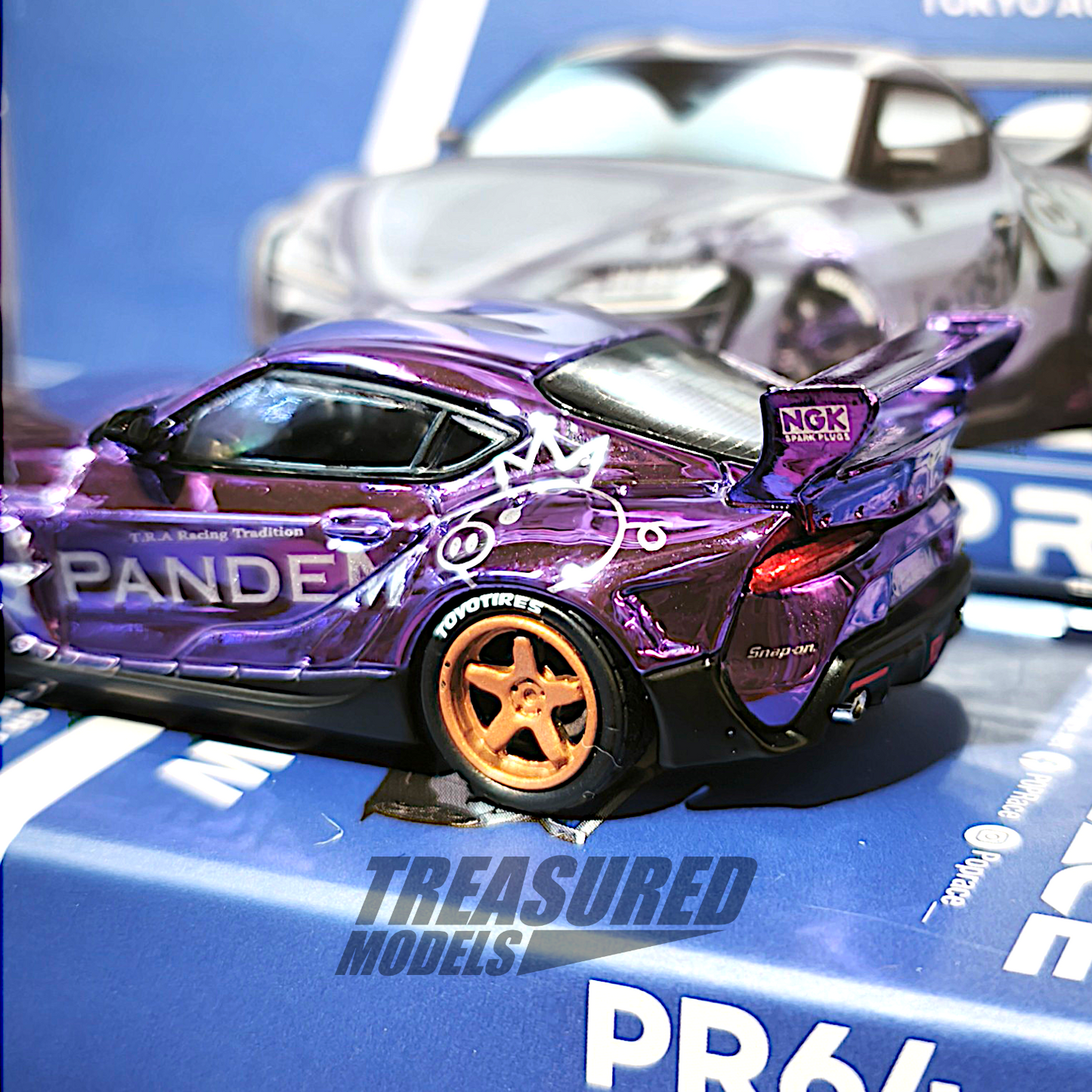 Pop Race CHASE Pandem GR Supra Chrome Purple Tokyo Auto Salon 2025 PR640232 1/64 Diecast