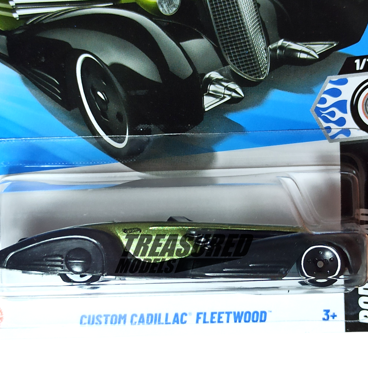 Hot Wheels Cadillac Custom Fleetwood Metalflake Green 2025 Main Line Rod Squad 1/64 Die Cast