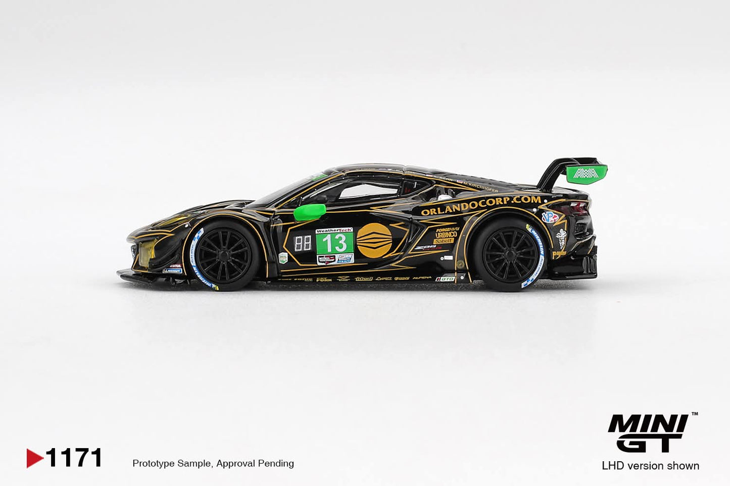 Mini GT Chevrolet Corvette Z06 GT3.R #13 AWA 2025 IMSA Daytona 24 Hrs MGT01171 1/64 Diecast