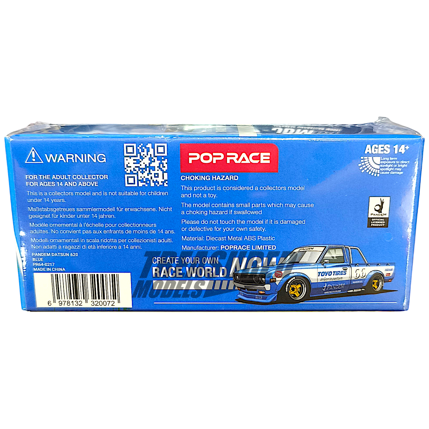 Pop Race Datsun 620 Pandem Blue PR640217 1/64 Die Cast