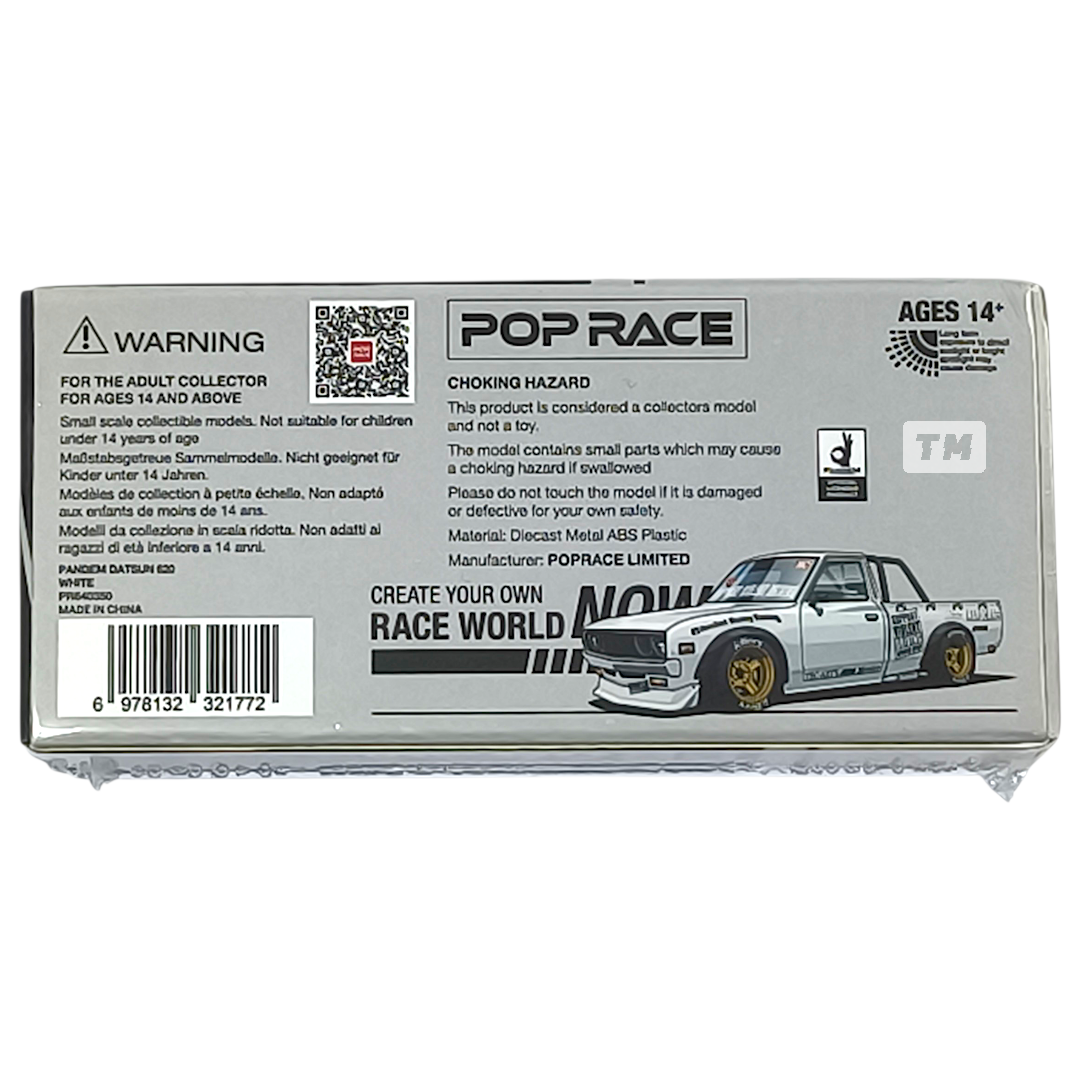 Pop Race Datsun Pandem 620 White PR640350 1/64 Die Cast
