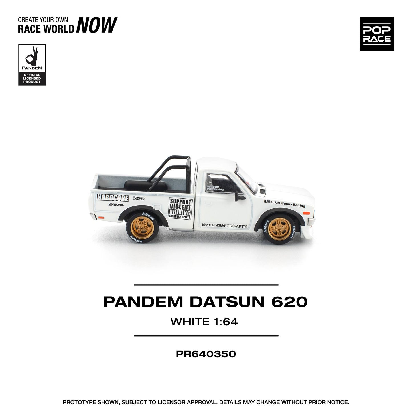 *Pre-Order* Pop Race Datsun Pandem 620 White PR640350 1/64 Die Cast