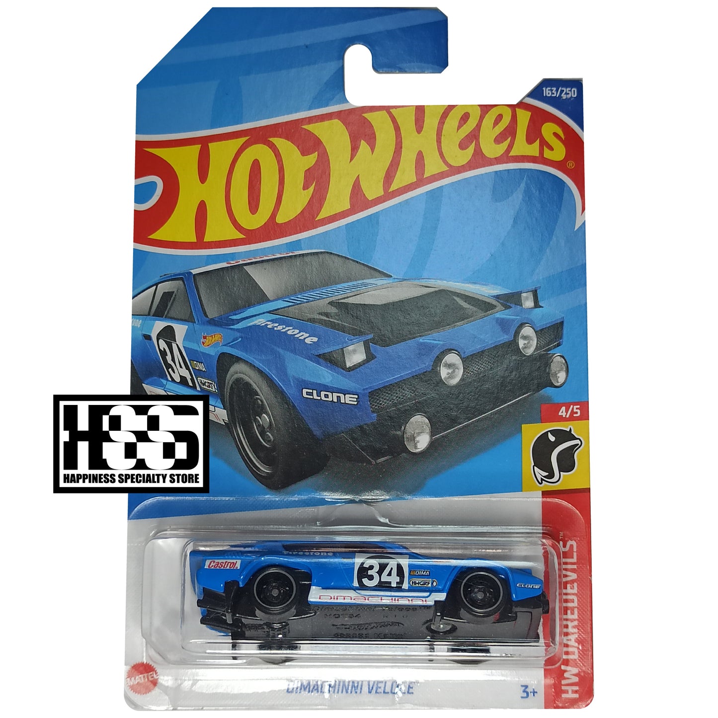 Hot Wheels Dimachinni Veloce Glossy Deep Sky Blue 2022 HW Daredevils