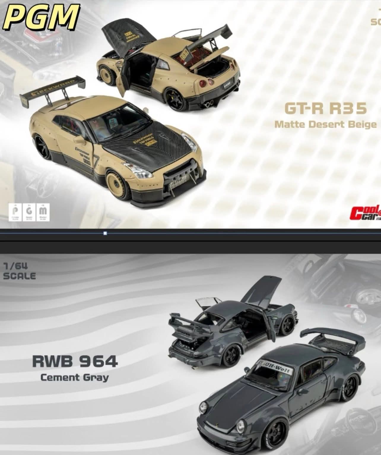 PGM 2-Pcs GT-R R35 Matte Desert Beige & RWB 964 Cement Gray Cool