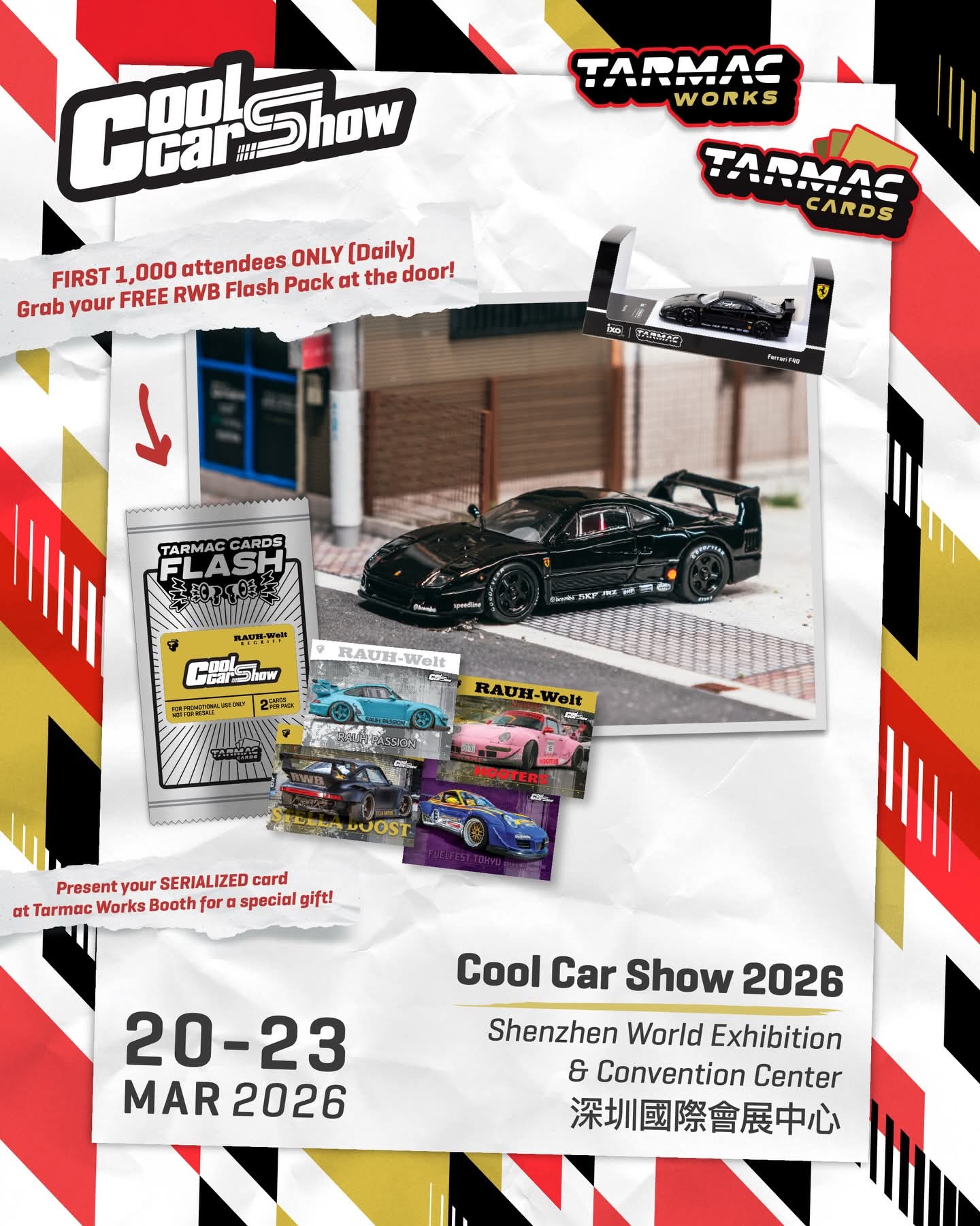 Tarmac Works Ferrari F40 Black Cool Car Show 2026 1/64 Diecast