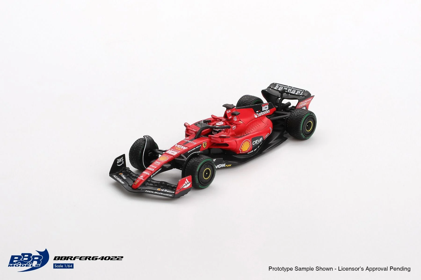 *Pre-Order* BBR Models Ferrari SF23 16 Leclerc 2023 Monaco GP BBRFER64022 1/64 Die Cast