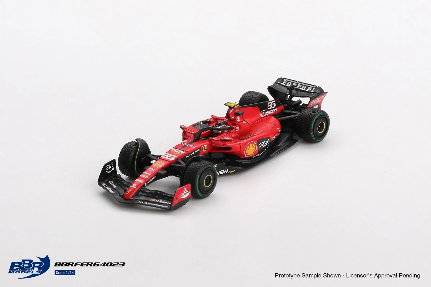 *Pre-Order* BBR Models Ferrari SF23 55 C. Sainz 2023 Monaco GP BBRFER64023 1/64 Die Cast