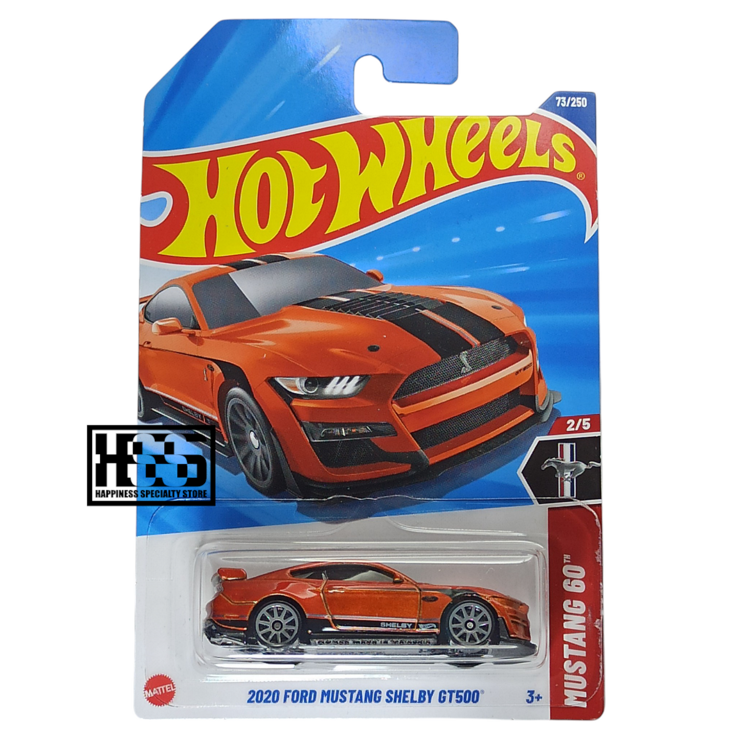 Hot Wheels Ford 2020 Mustang Shelby GT500 Code Orange 2025 Mustang 60th 1/64 Die Cast