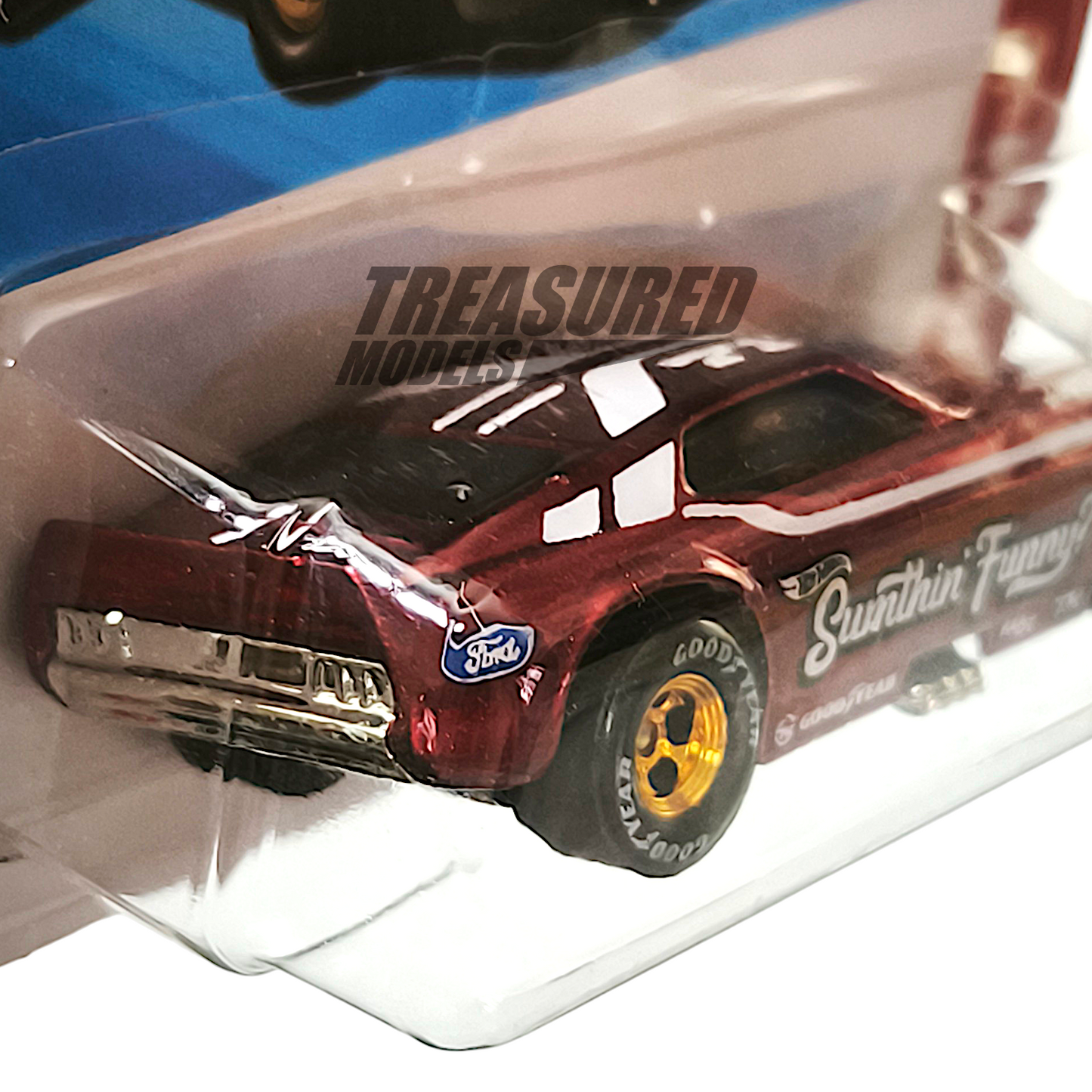 Hot Wheels Ford 71 Mustang Funny Car Super Treasure Hunt Spectraflame Red 2025 Main Line Mustang 60th 1/64 Die Cast