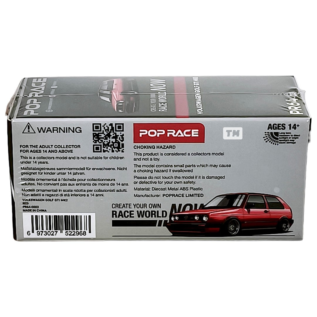 POP RACE Golf GTI MK2 Red PR640003 1/64 Diecast