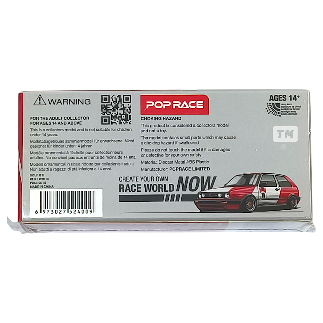Pop Race Golf GTI Red White PR640015 1/64 Diecast