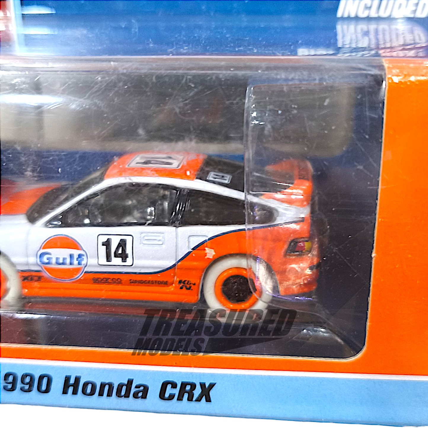 Johnny Lightning CHASE Honda 1990 CRX Gulf Oil 1 of 3600 Mijo Exclusive 1/64 Diecast