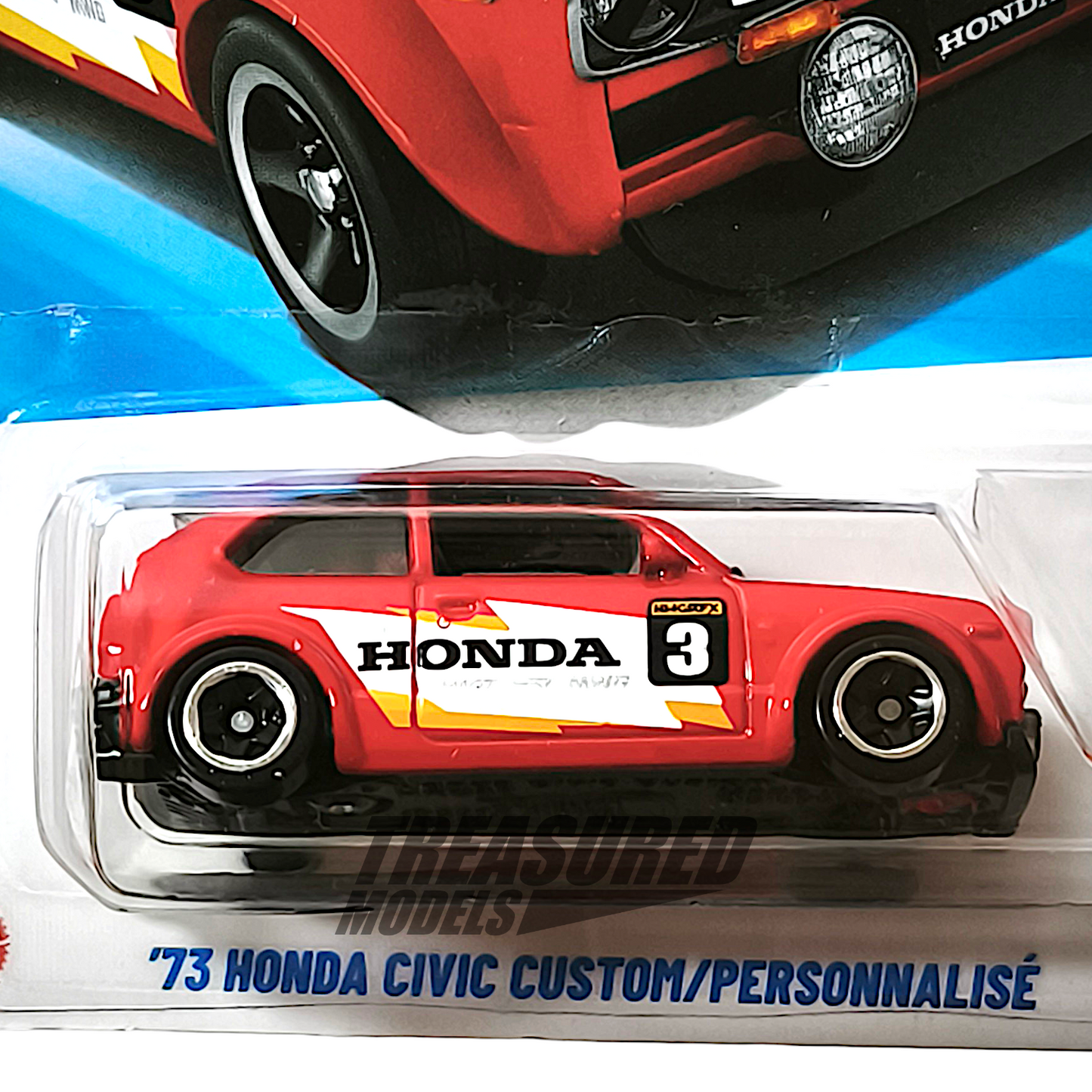 Hot Wheels Honda 73 Civic Custom Red 2025 Main Line Then and Now 1/64 Diecast