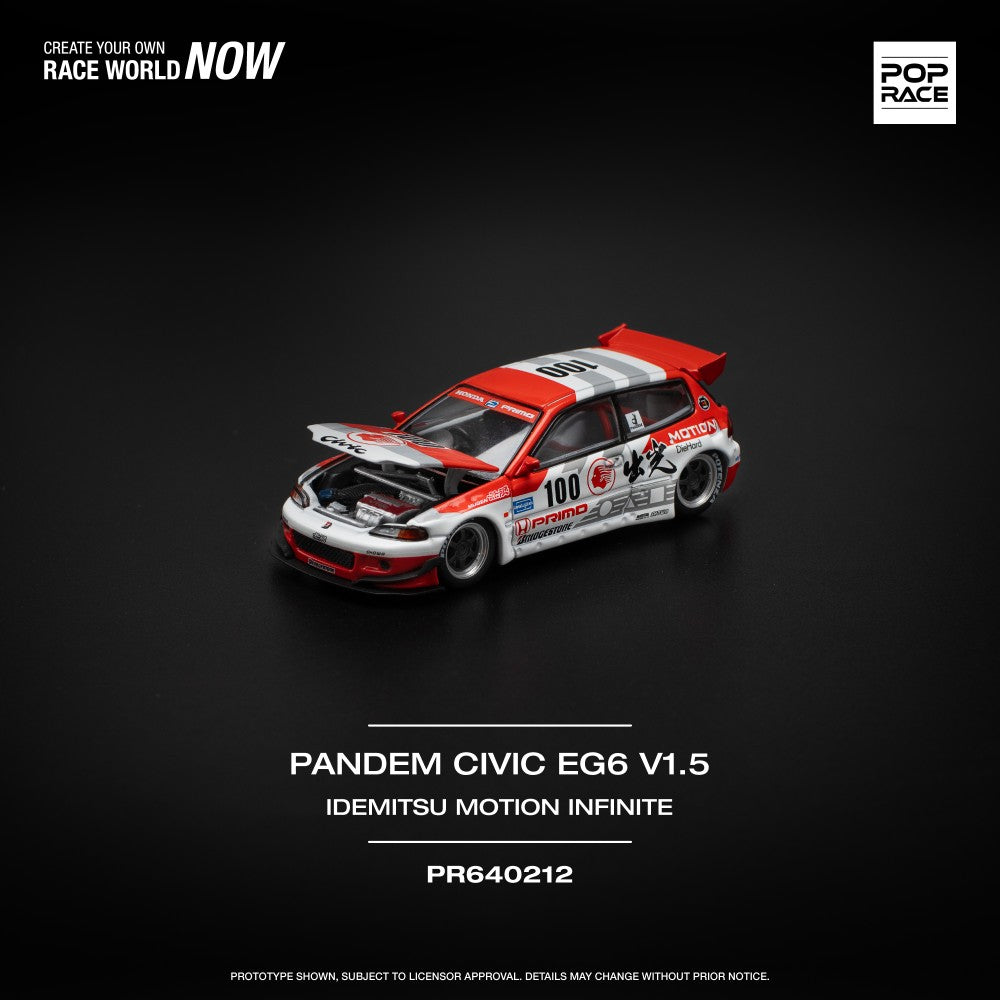 Pop Race Honda Civic EG6 Pandem Idemitsu Motion Infinite PR64-212 1/64 Die Cast