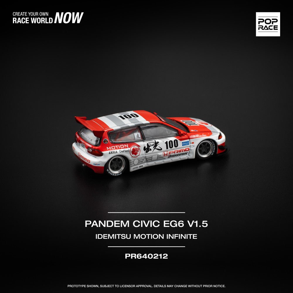 Pop Race Honda Civic EG6 Pandem Idemitsu Motion Infinite PR64-212 1/64 Die Cast