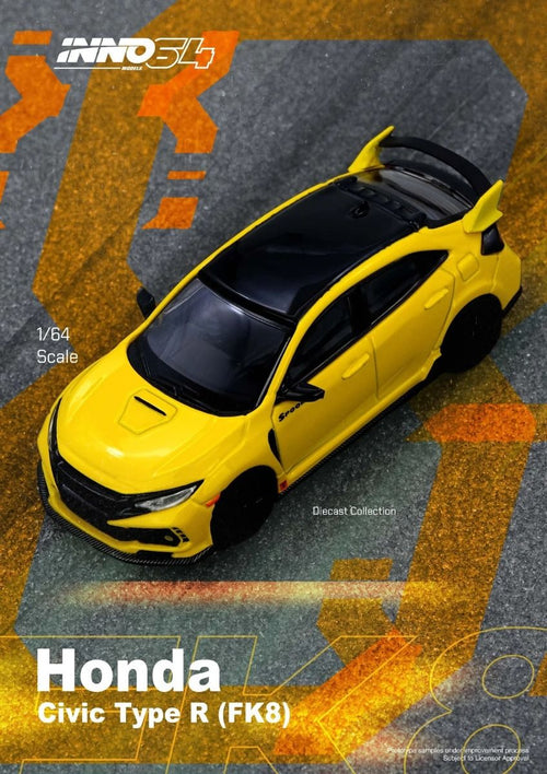*Pre-Order* Inno64 Honda Civic Type-R FK8 Yellow IN64-FK8-YL 1/64 Die Cast