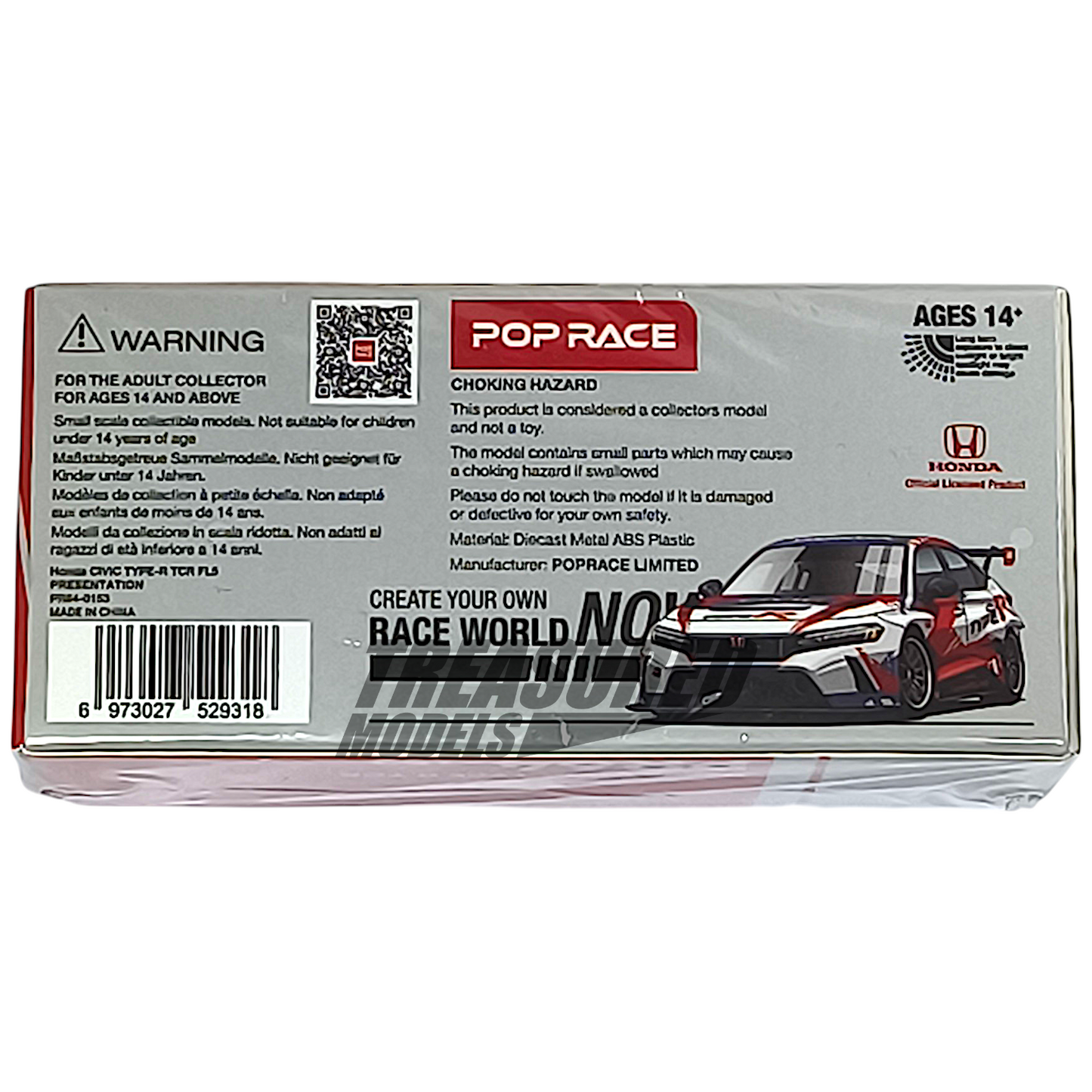 Pop Race Honda Civic Type-R (FL5) TCR - Presentation PR640153 1/64 Die Cast