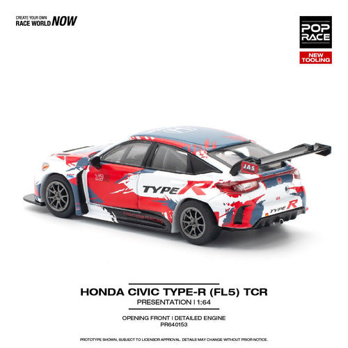 Pop Race Honda Civic Type-R (FL5) TCR - Presentation PR640153 1/64 Die Cast