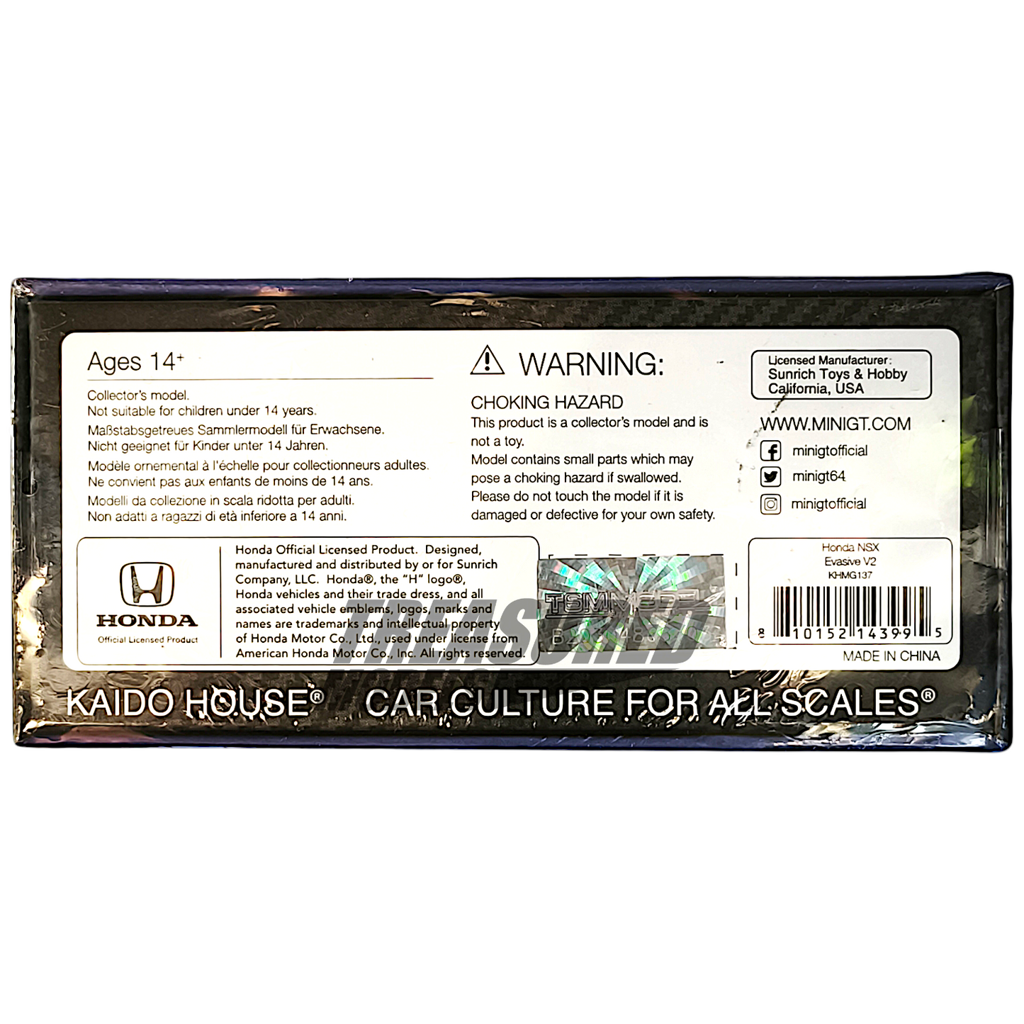 Kaido House Honda NSX Evasive V2 KHMG137 1/64 Diecast