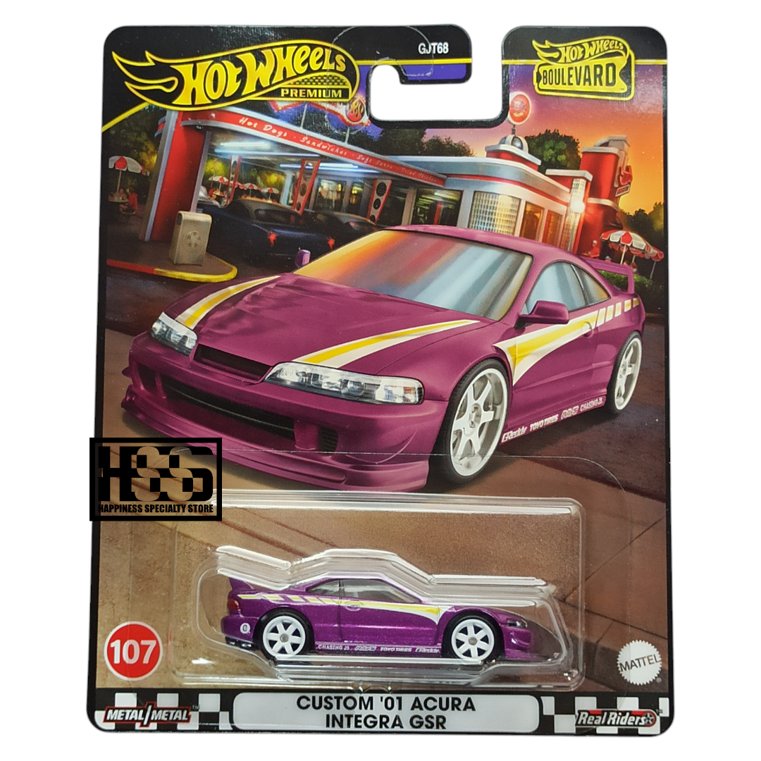 Hot Wheels Acura Custom 01 Integra GSR Metalflake Purple 2024 Premium Boulevard 107 1/64 Die Cast