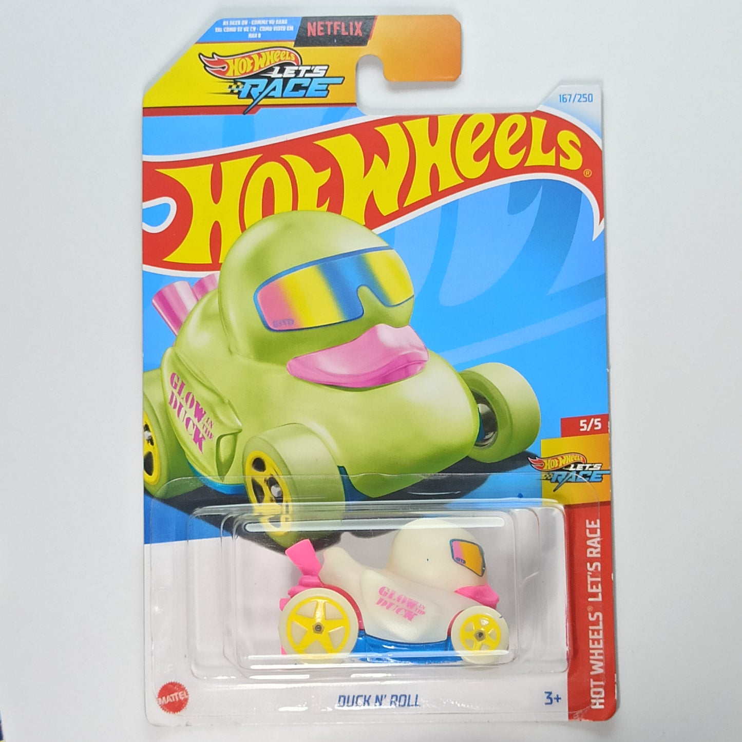 Hot Wheels Duck N' Roll Glow in the Dark 2024 Hot Wheels Let's Race 1/64 Diecast