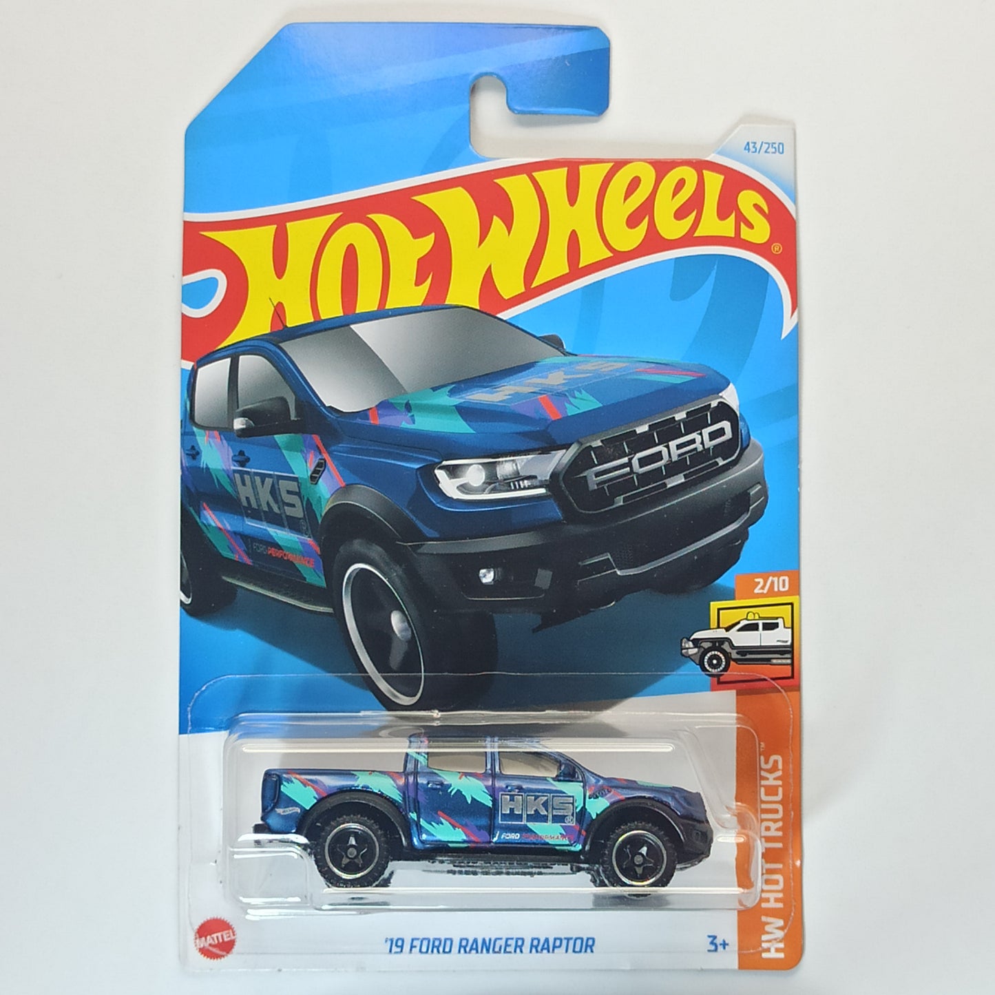 Hot Wheels Ford 19 Ranger Raptor HKS Metalflake Dark Blue 2024 HW Hot Trucks 1/64 Diecast