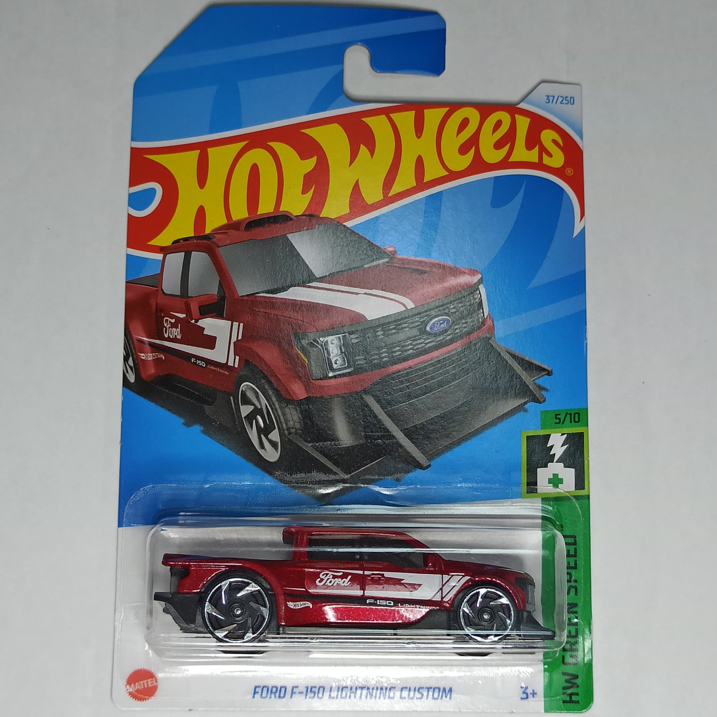 Hot Wheels Ford F-150 Lightning Custom Dark Red 2024 HW Green Speed 1/64 Diecast