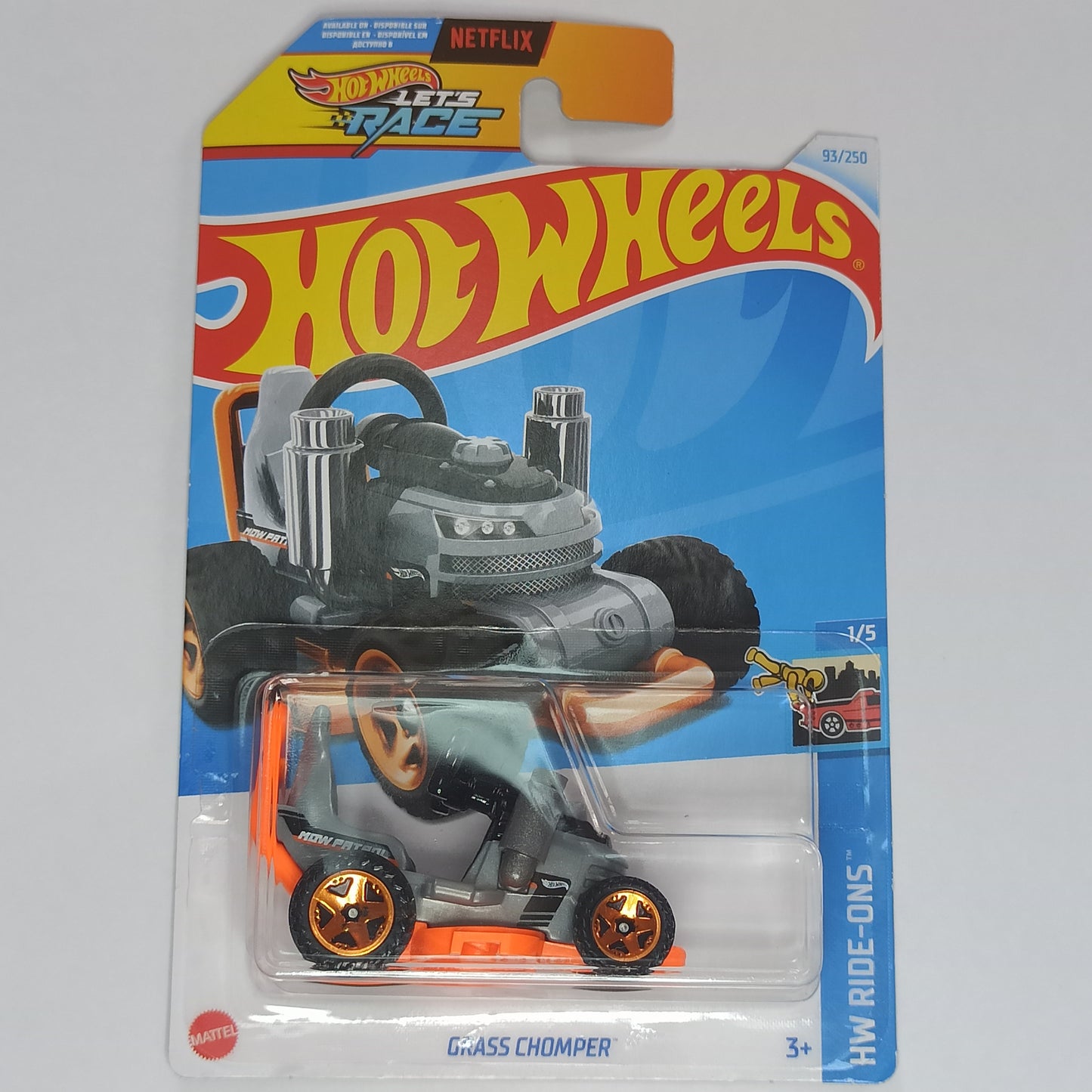 Hot Wheels Grass Chomper SIlver 2024 HW Ride-Ons 1/64 Diecast