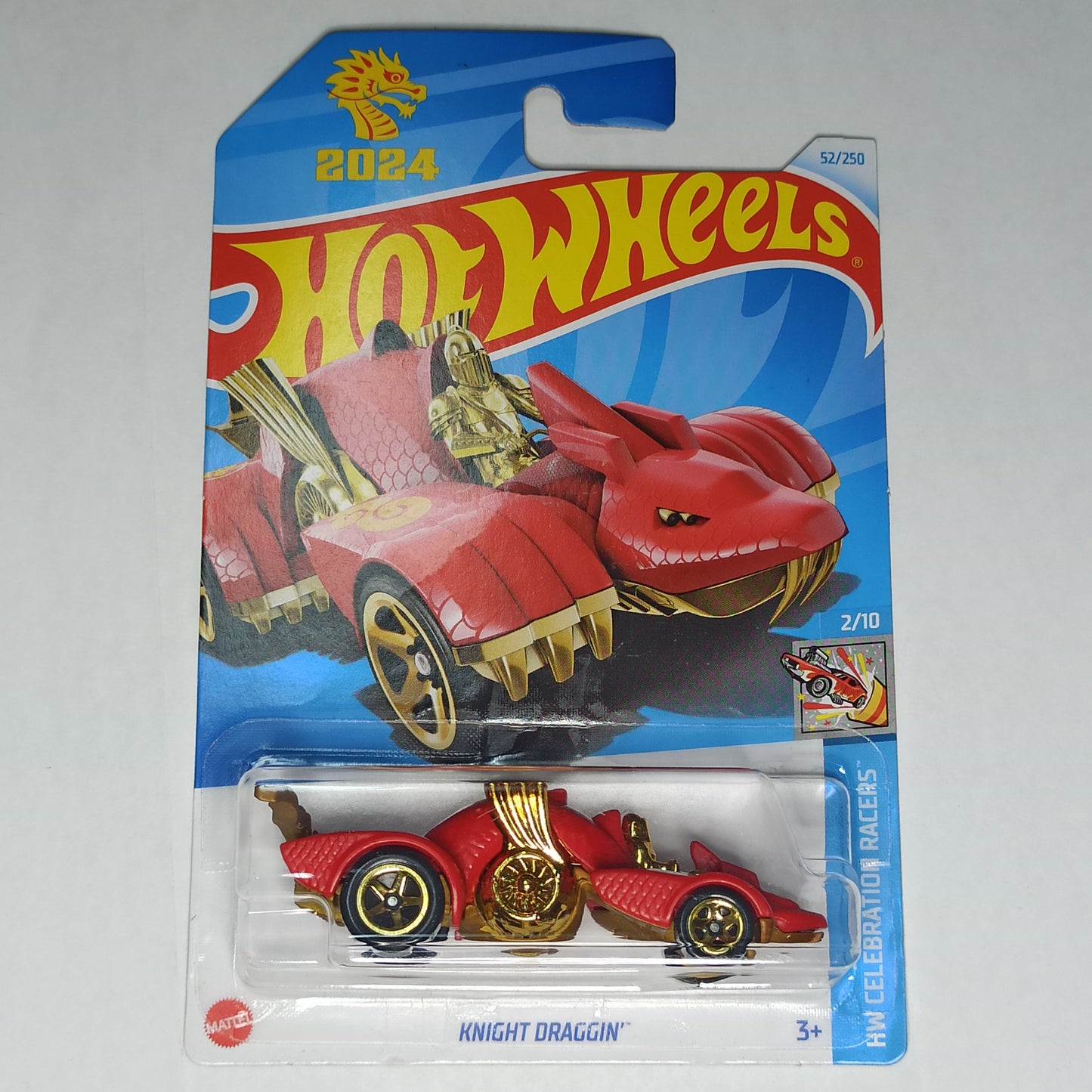Hot Wheels Knight Draggin Red 2024 HW Celebration Racers 1/64 Diecast