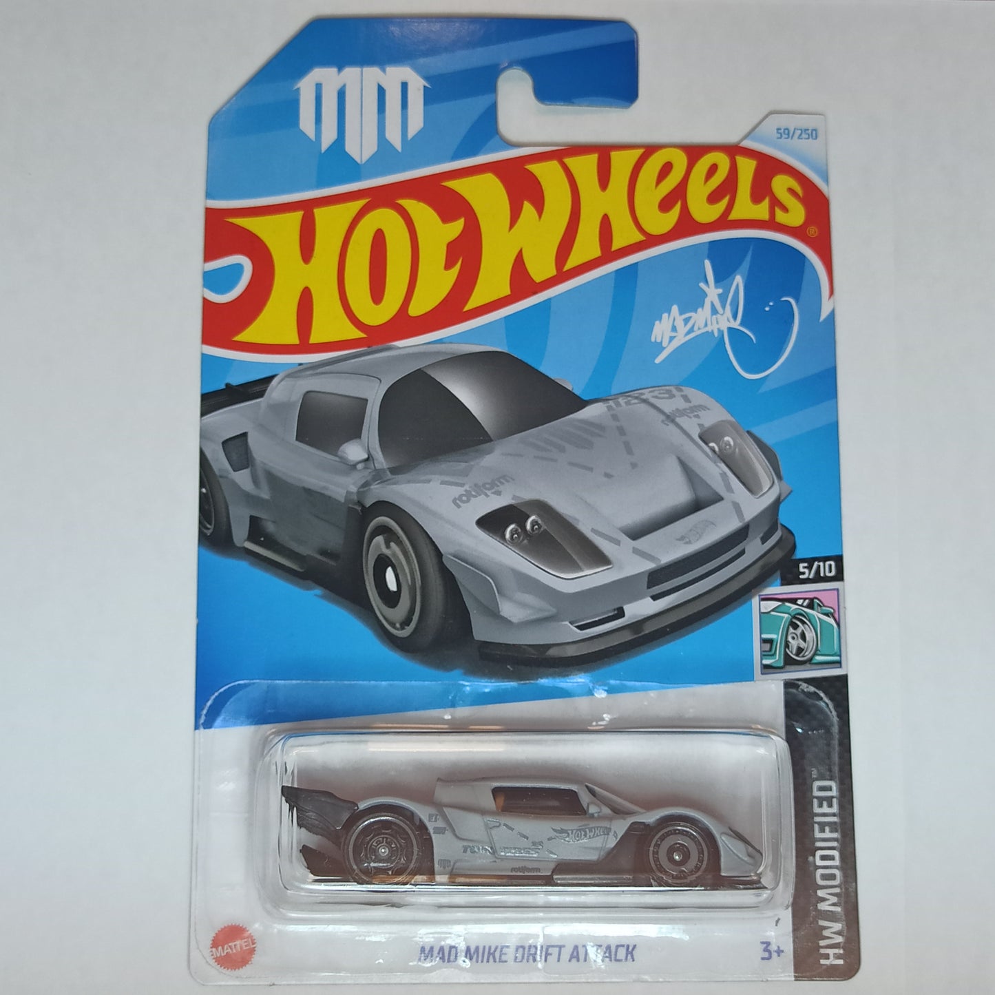Hot Wheels Mad Mike Drift Attack Matte Gray 2023 HW Modified 1/64 Diecast