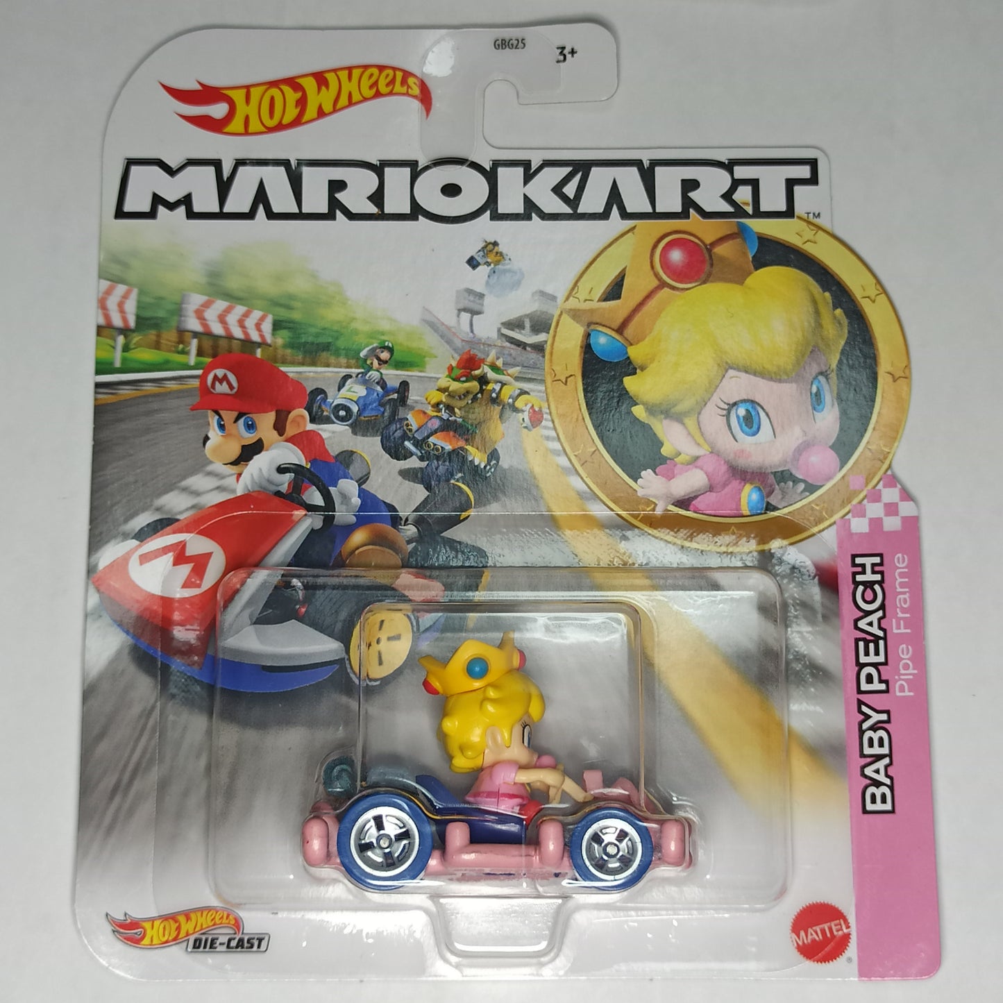Hot Wheels Mario Kart Baby Peach Pipe Frame Pink 2023 1/64 Diecast