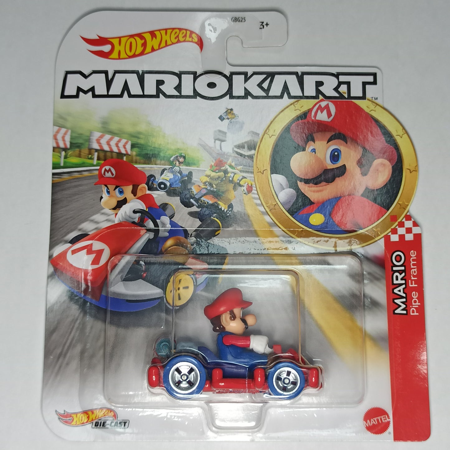 Hot Wheels Mario Kart Mario Pipe Frame Red 2023 1/64 Diecast