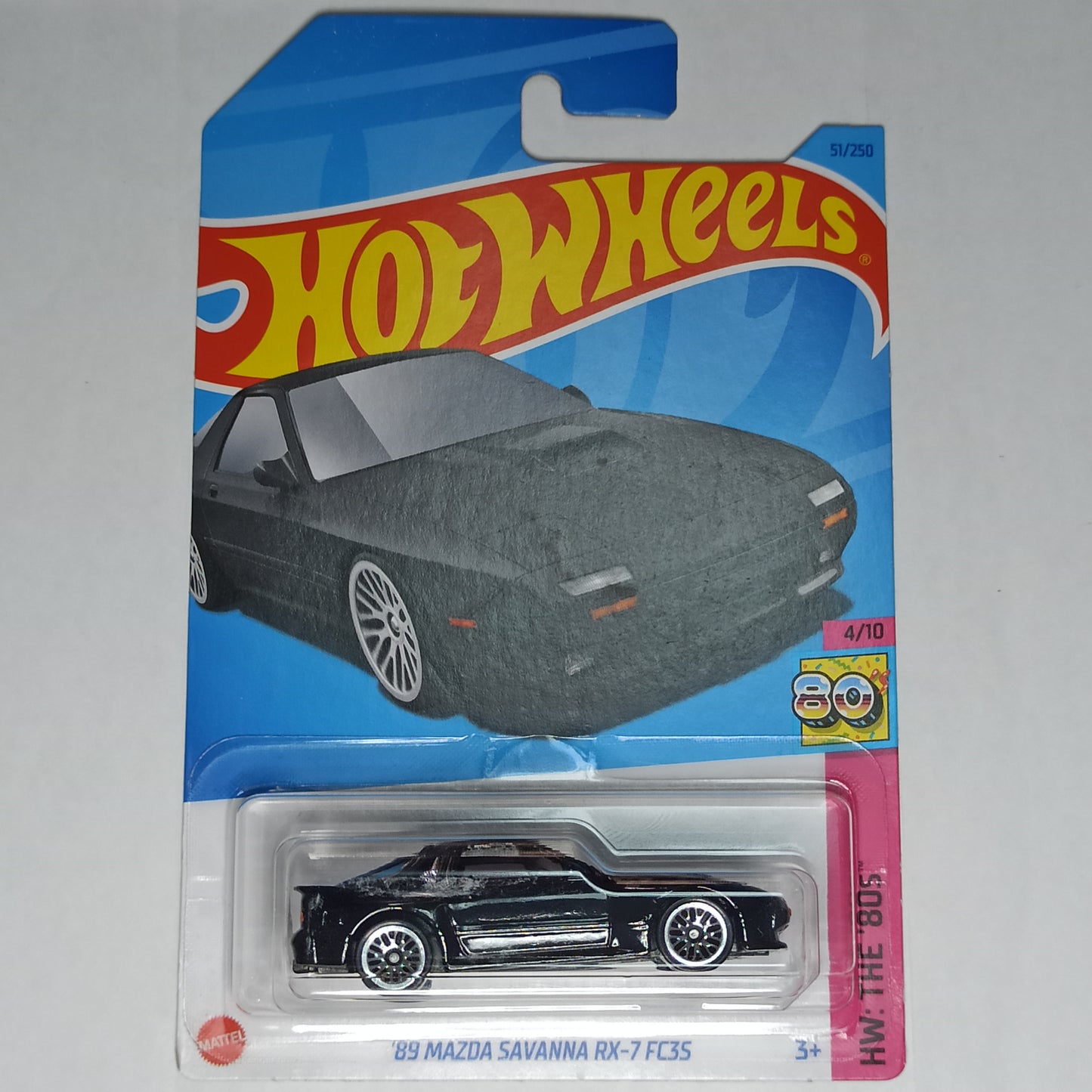 Hot Wheels Mazda 89 Savanna RX-7 FC3S Black 2023 HW The 80s 1/64 Diecast
