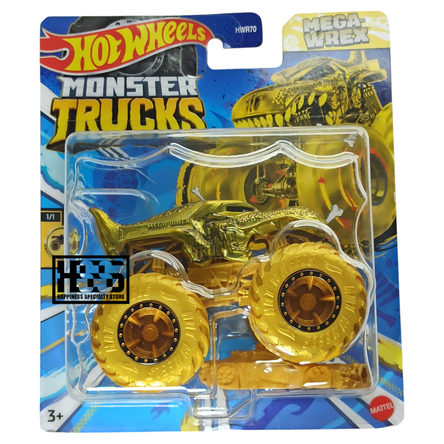 Hot Wheels Mega-Wrex Gold 2024 Monster Trucks Gold Trucks 1/64 Die Cast
